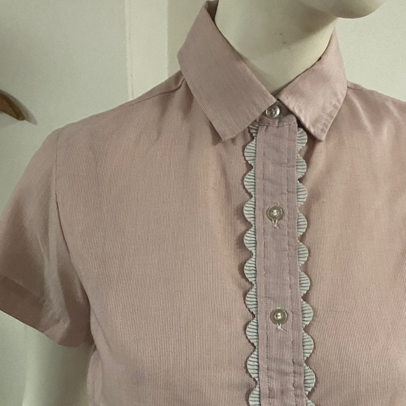 Designer Collection Pink Ruffled Vintage  Top - Picture 4 of 7